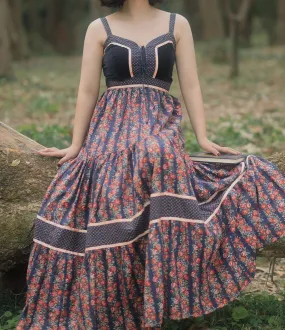 Handmade Gunne Sax Remake Cabbage Rose Sleeveless Sundress