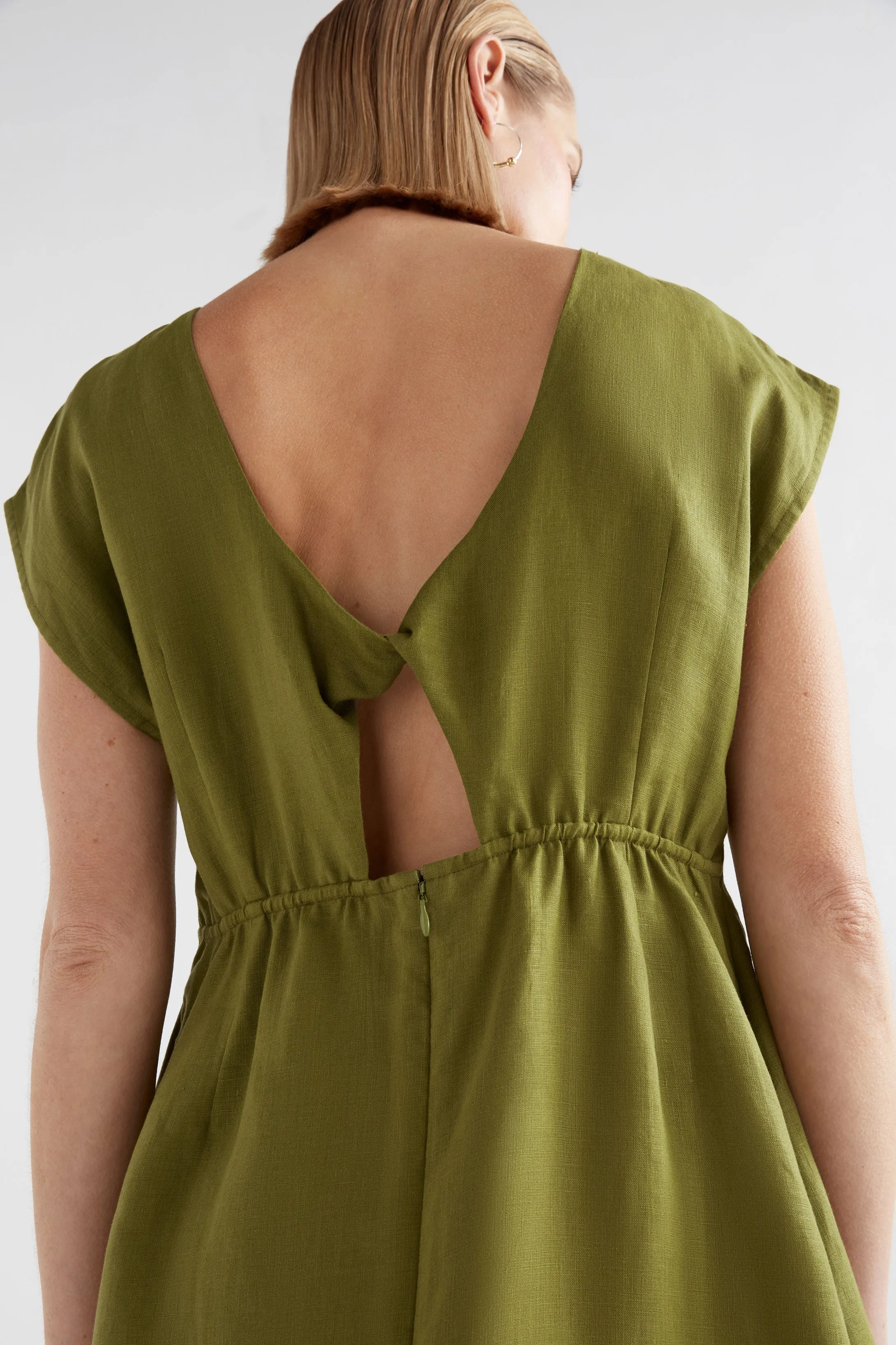 Honnor Linen Dress Artichoke