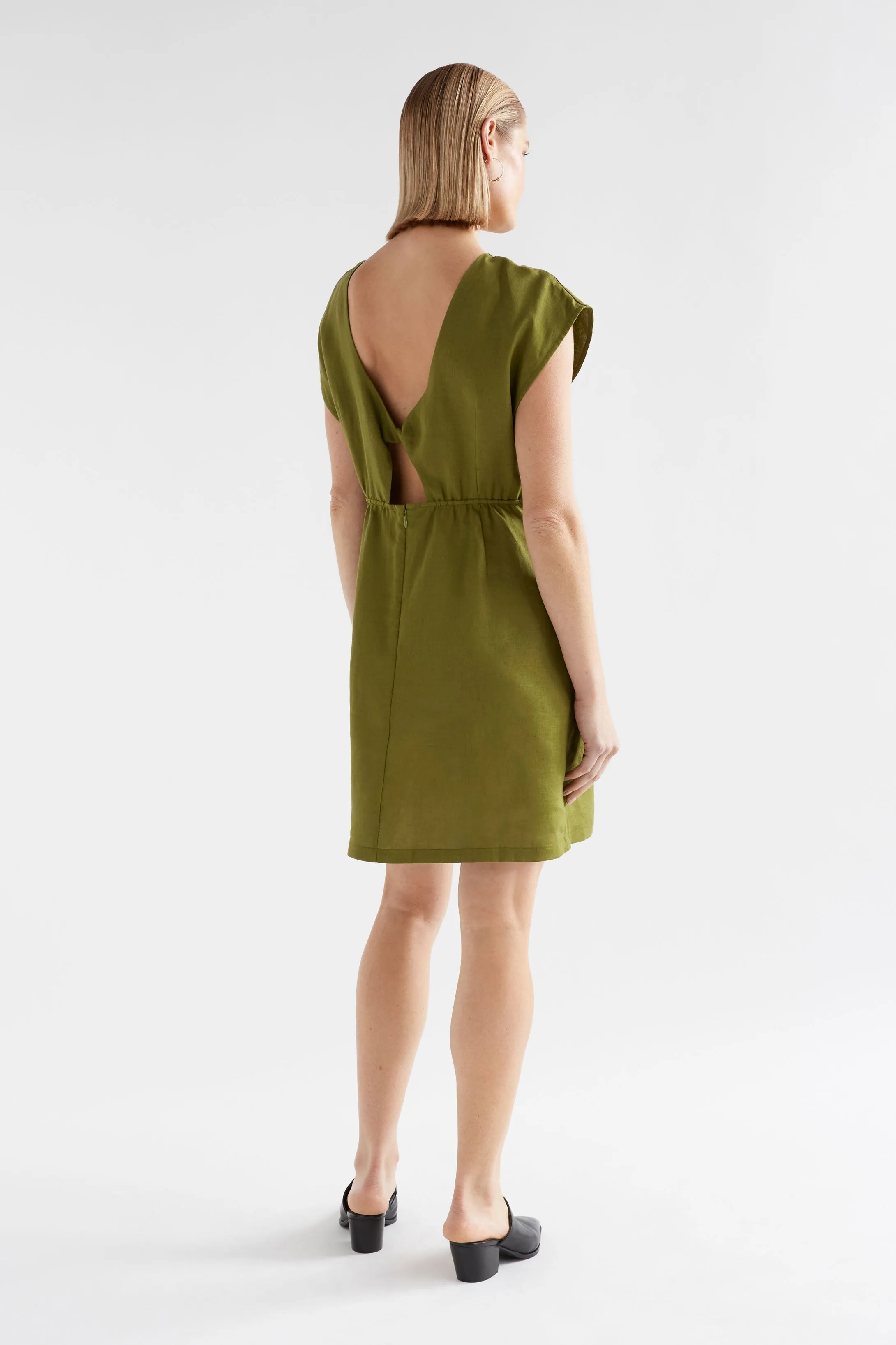 Honnor Linen Dress Artichoke