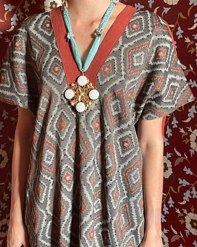 Ikat Jacquard Orange Stephan Janson Kaftan