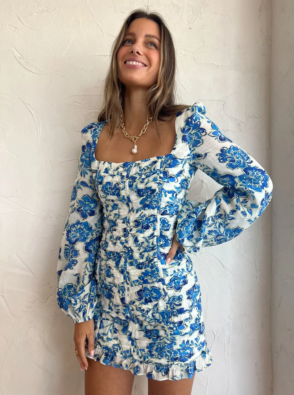 Issy Reign Dress in Bluebells