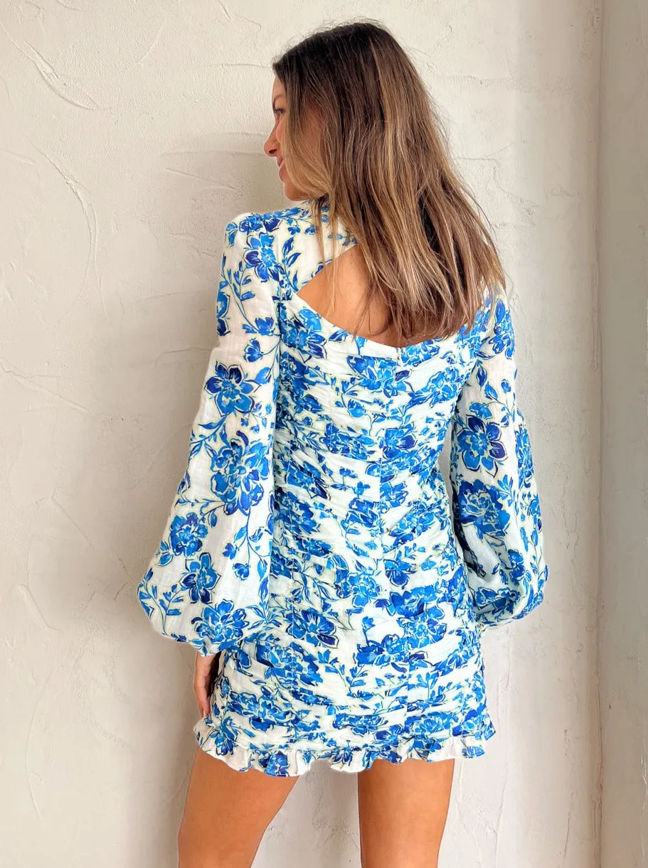 Issy Reign Dress in Bluebells