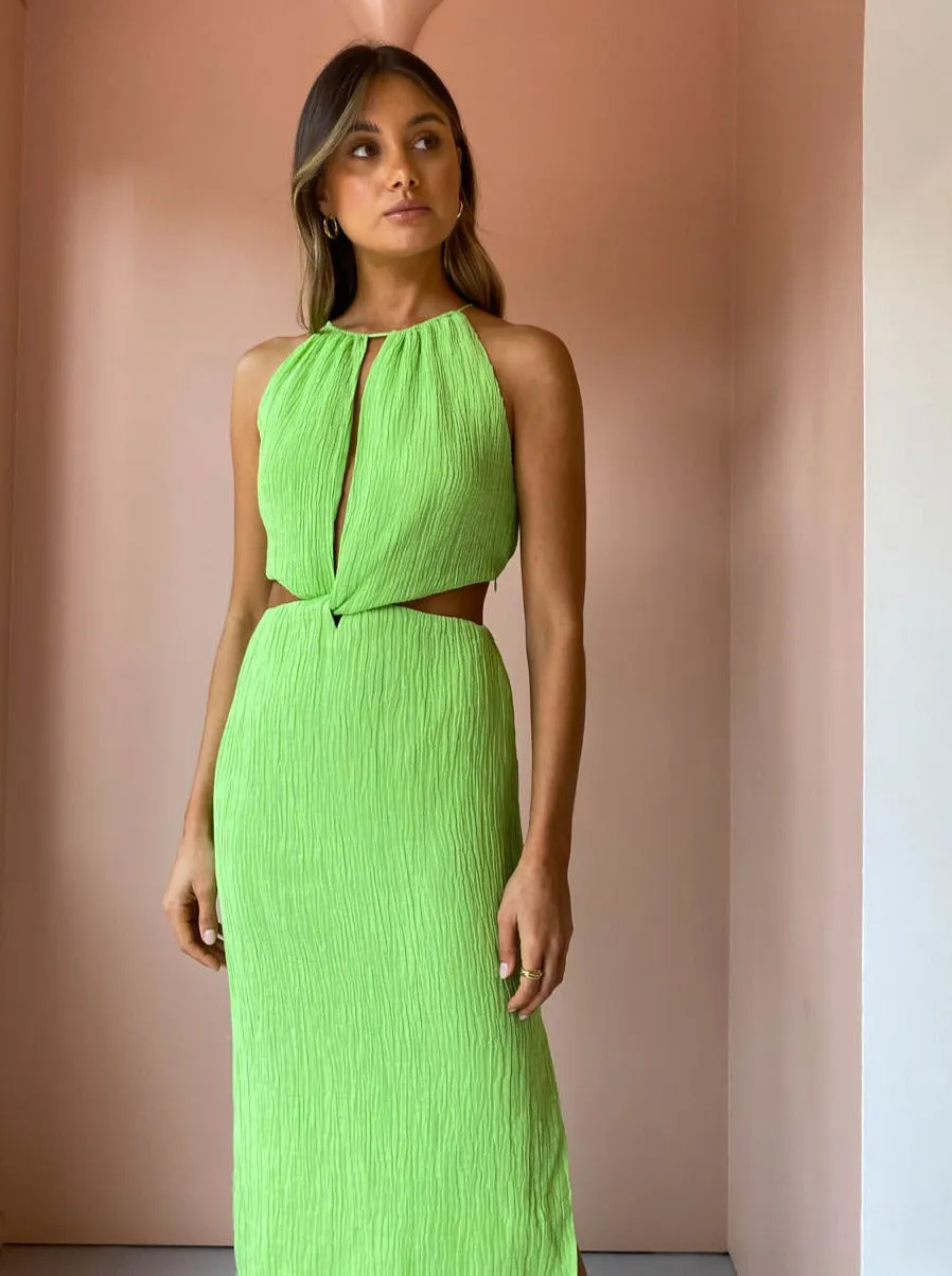 Issy Siren Dress in Lime