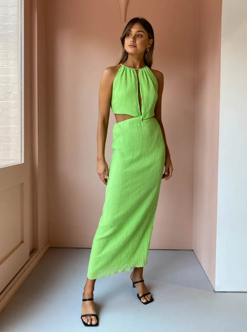 Issy Siren Dress in Lime