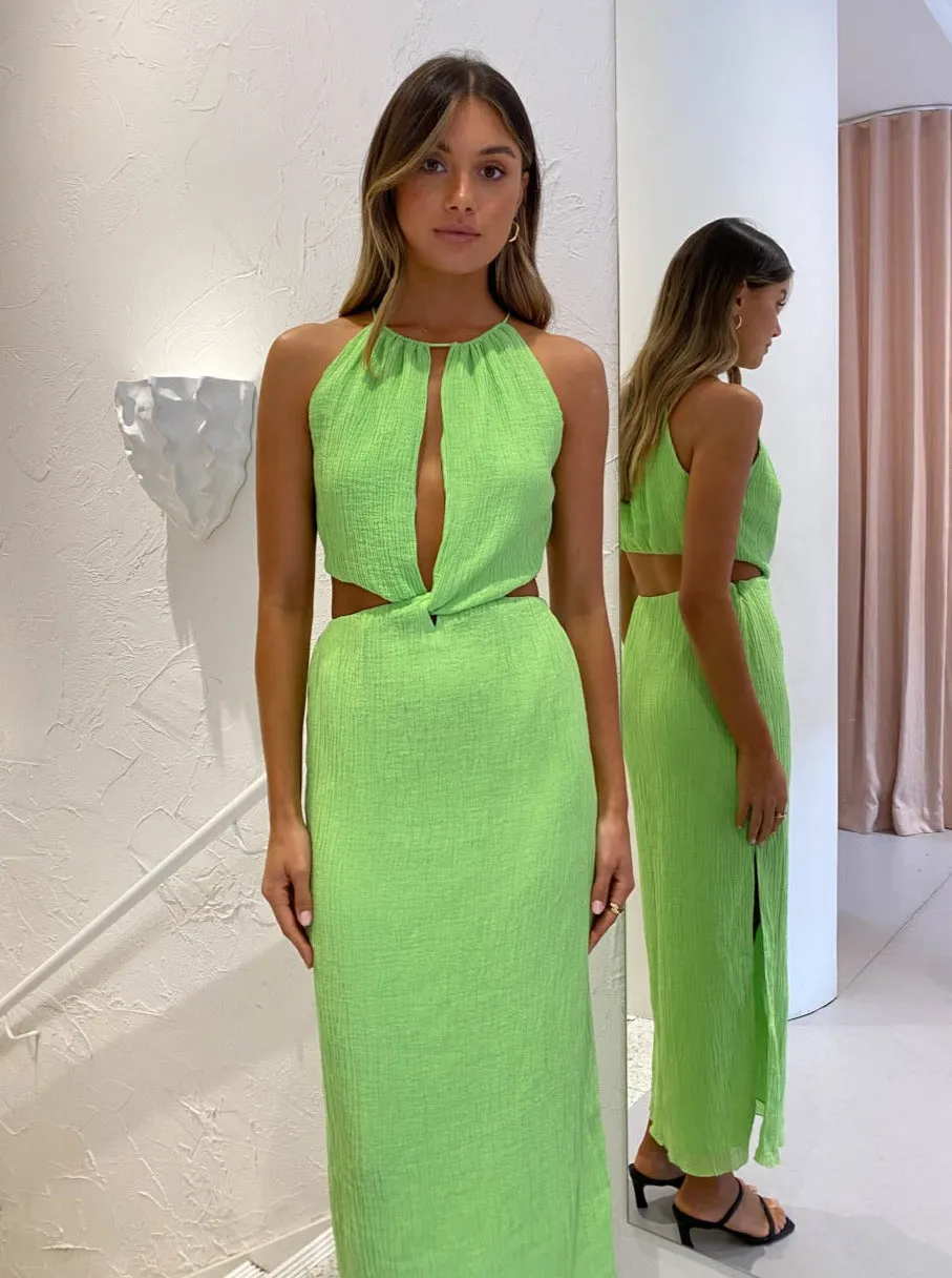 Issy Siren Dress in Lime