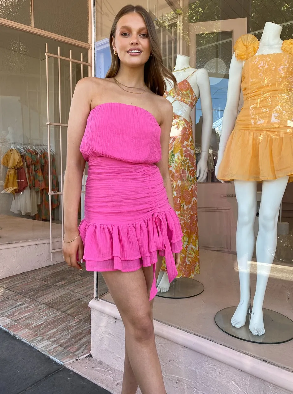 Issy Waves Dress in Fuchsia