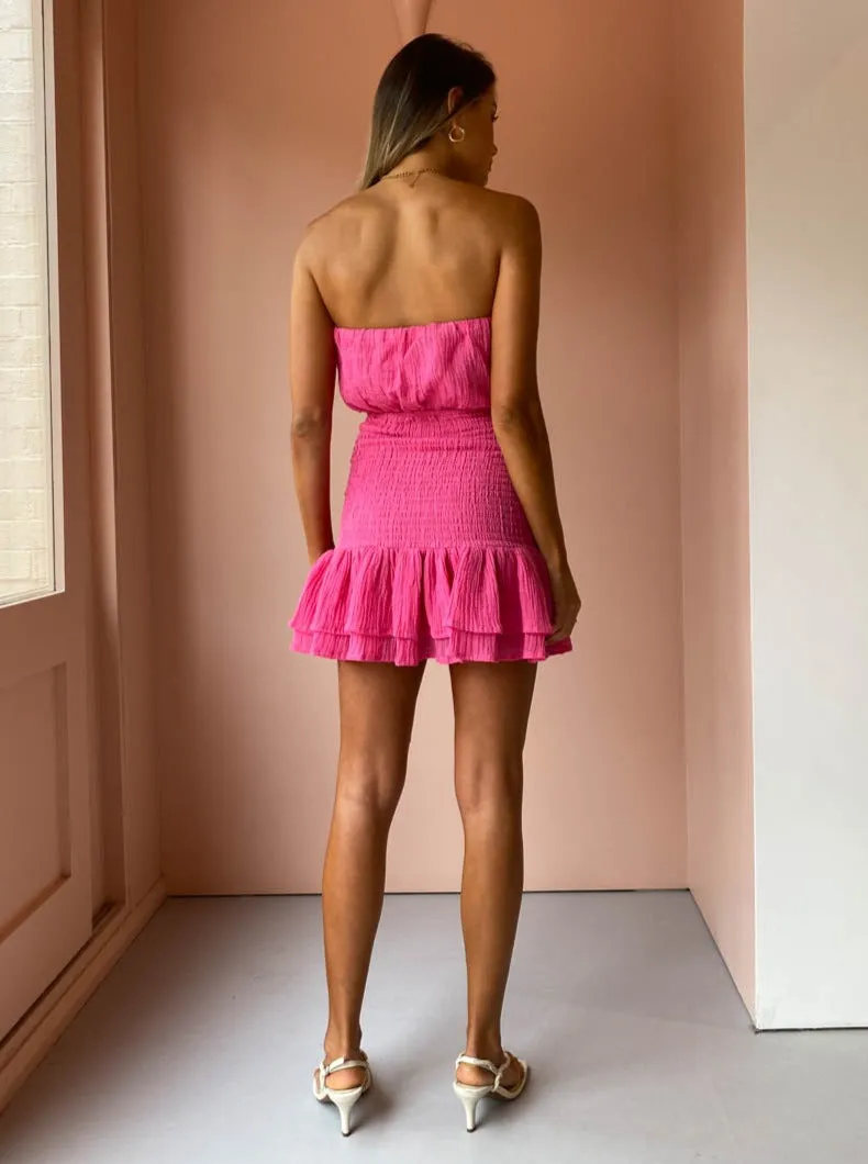 Issy Waves Dress in Fuchsia