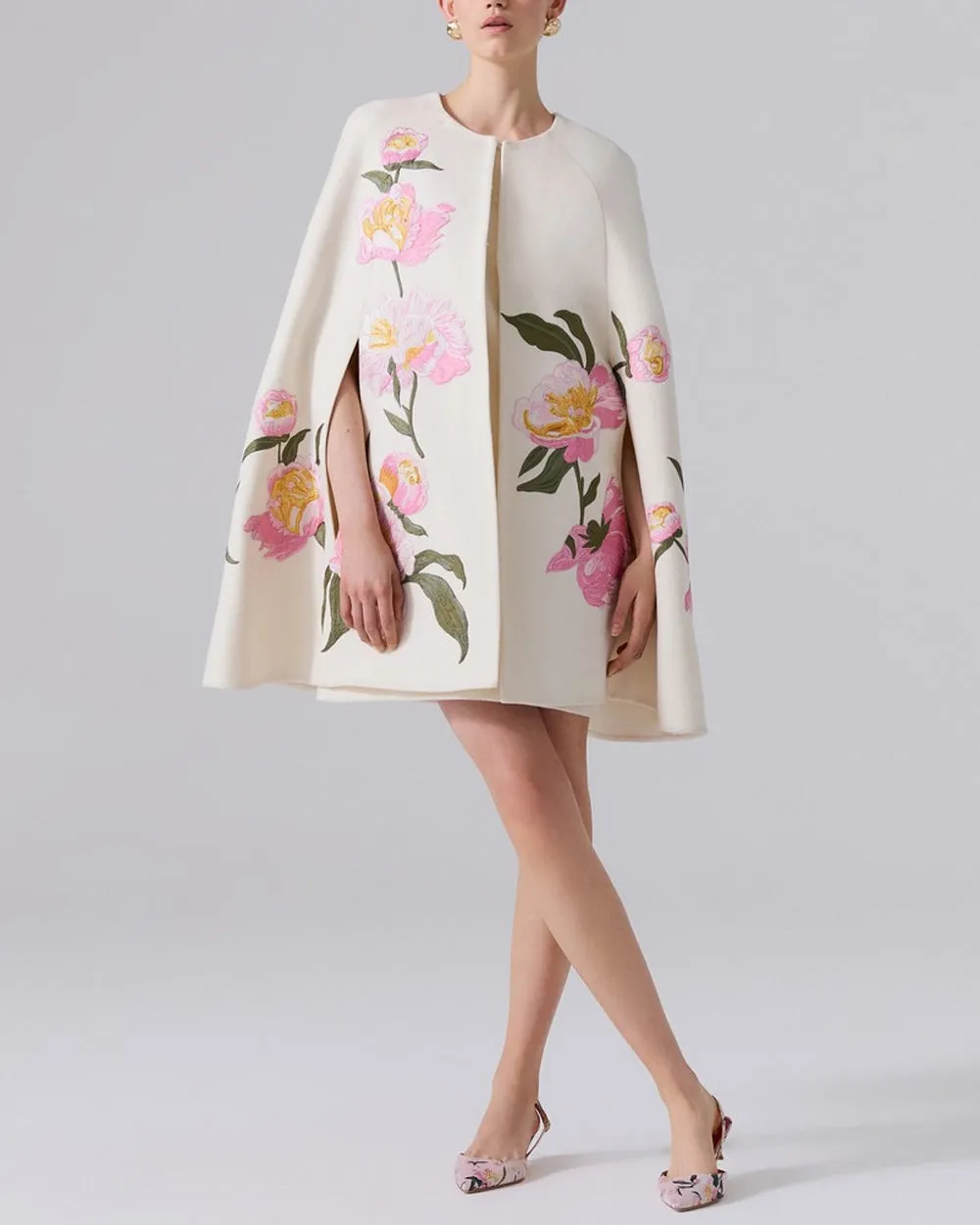 Ivory Embroidered Cape