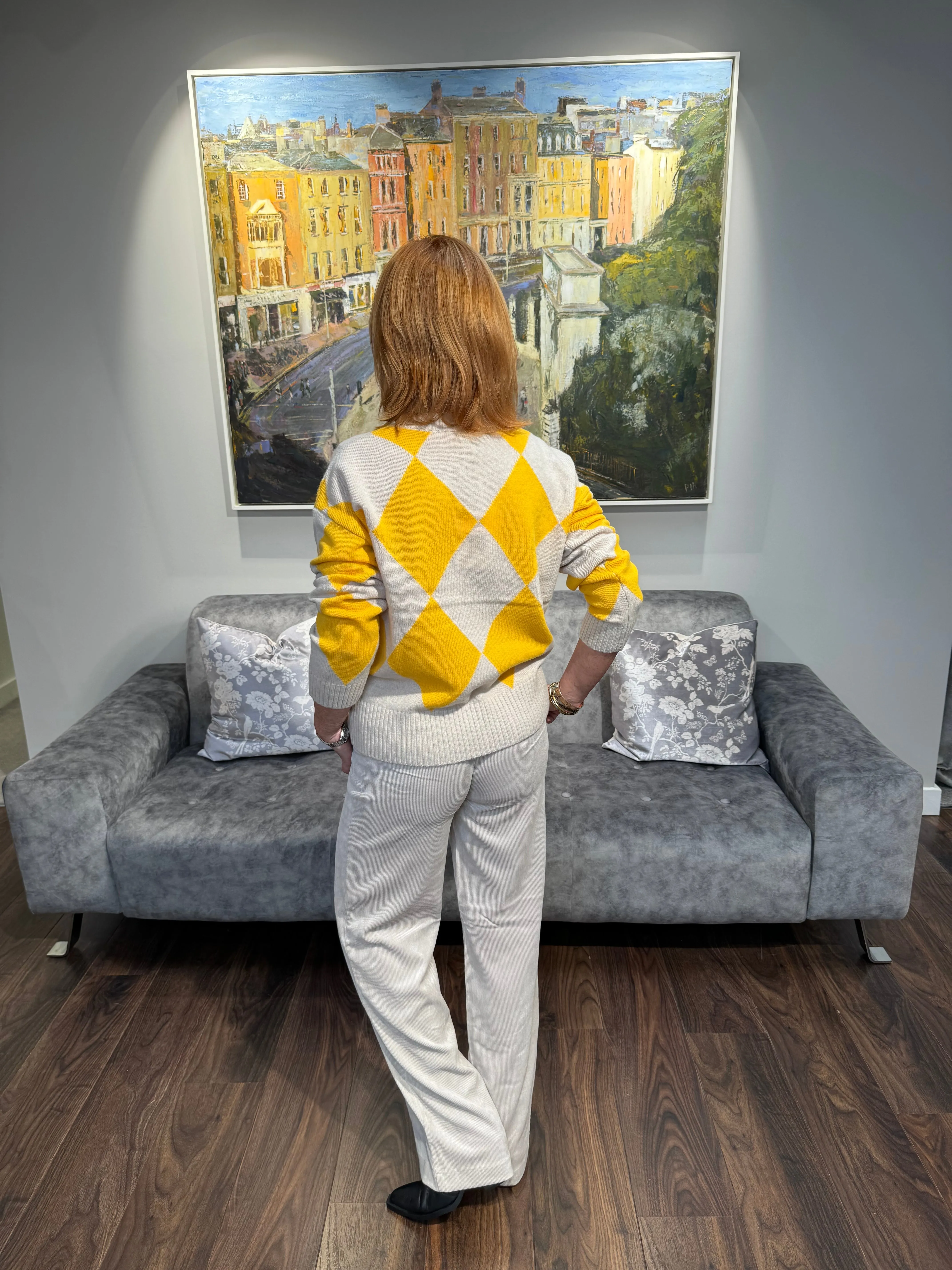 JEFF CREAM & YELLOW JUMPER