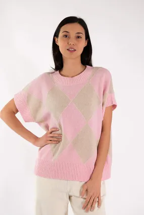 JEFF Pink Short Sleeves Sweater
