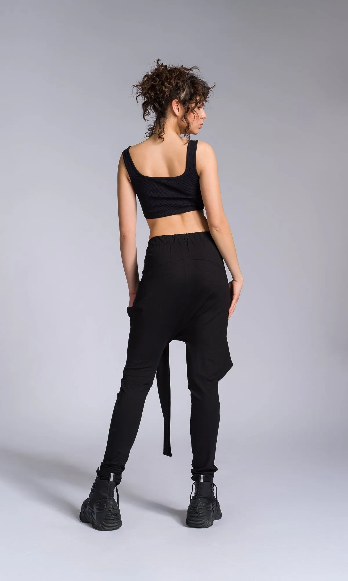 Jersey Wrap Pants with Slim Leg