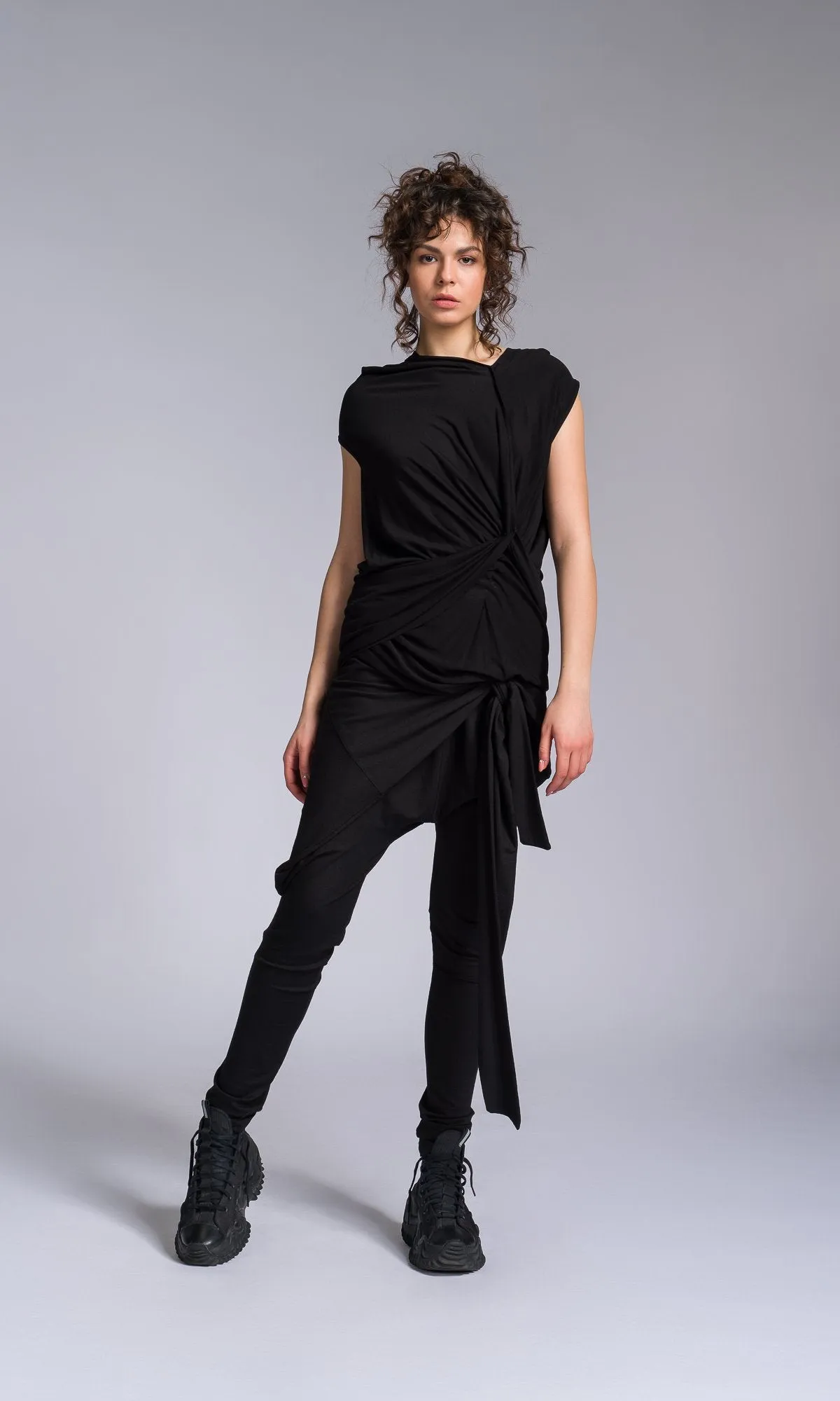 Jersey Wrap Pants with Slim Leg