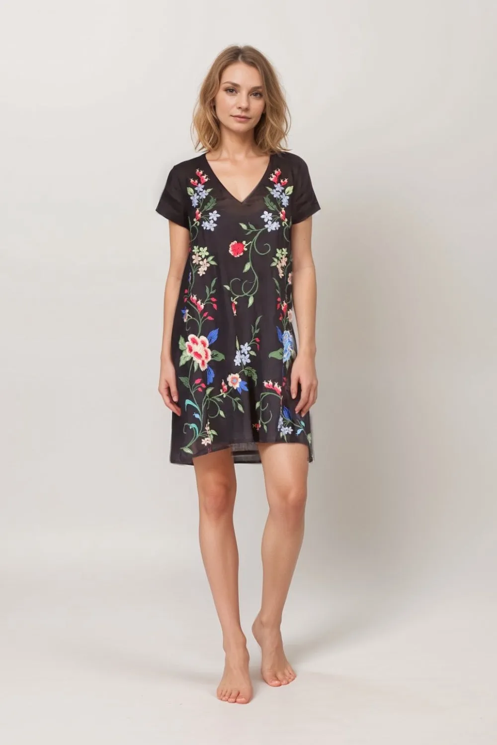 Johnny Was Workshop Madaleina Floral Drape Tunic Dress W35224 *