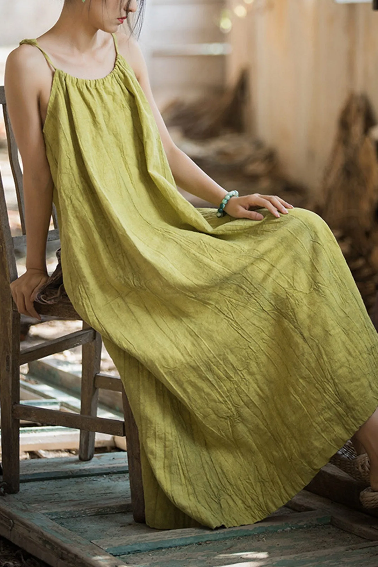 Joskaa Ramie Cotton Tie-straps Cami Dress
