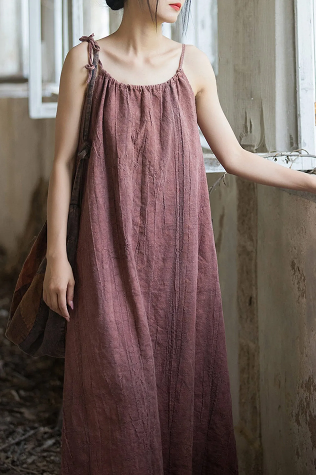 Joskaa Ramie Cotton Tie-straps Cami Dress