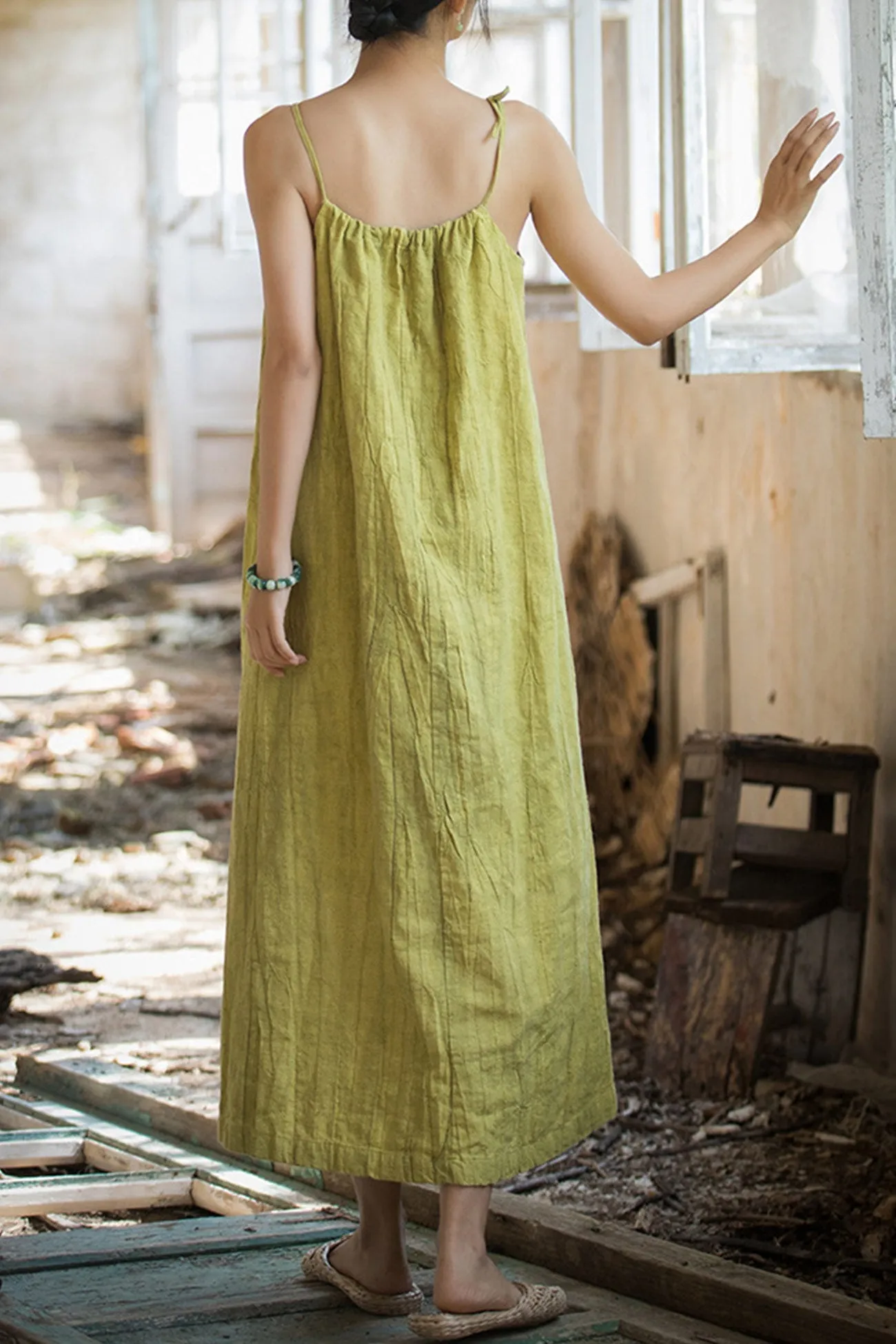 Joskaa Ramie Cotton Tie-straps Cami Dress