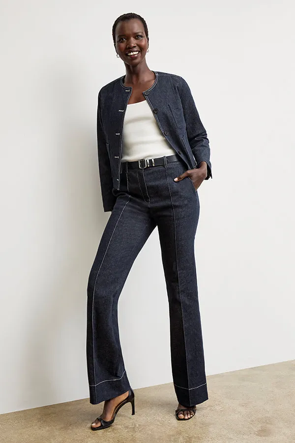 Kane Cropped Jacket - Stretch Denim :: Midnight Wash