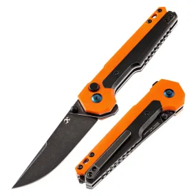 KANSEPT EDC TAC BUTTON LOCK KNIFE ORANGE G10   TITANIUM HANDLE (3.1''CPM-S35VN BLADE)MIKKEL WILLUMSEN DESIGN-K2009A7