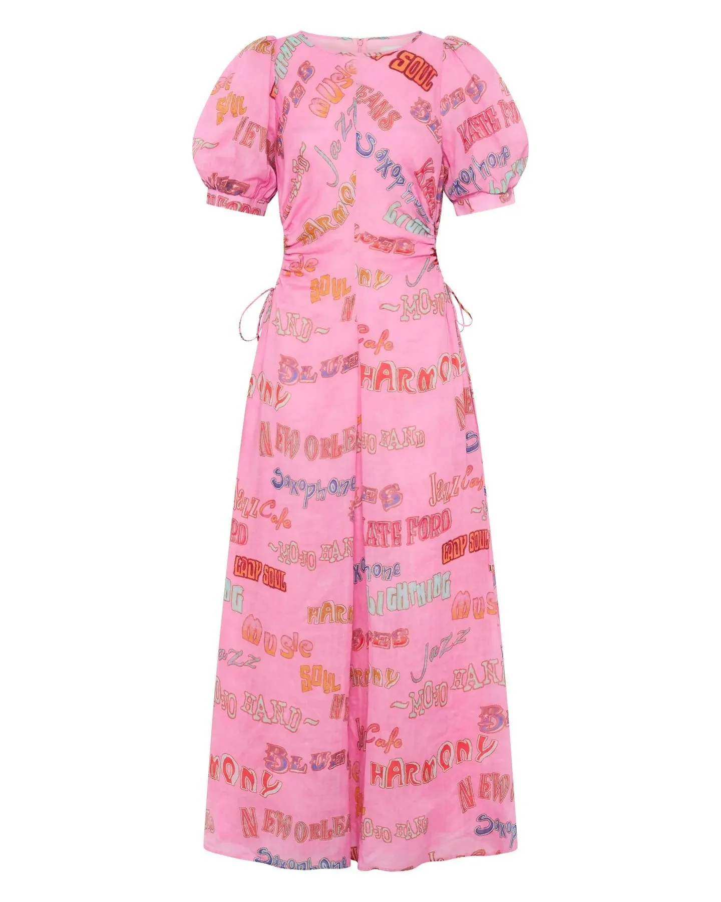 Kate Ford Calvalcade Puff Gown Pink Print Size 8