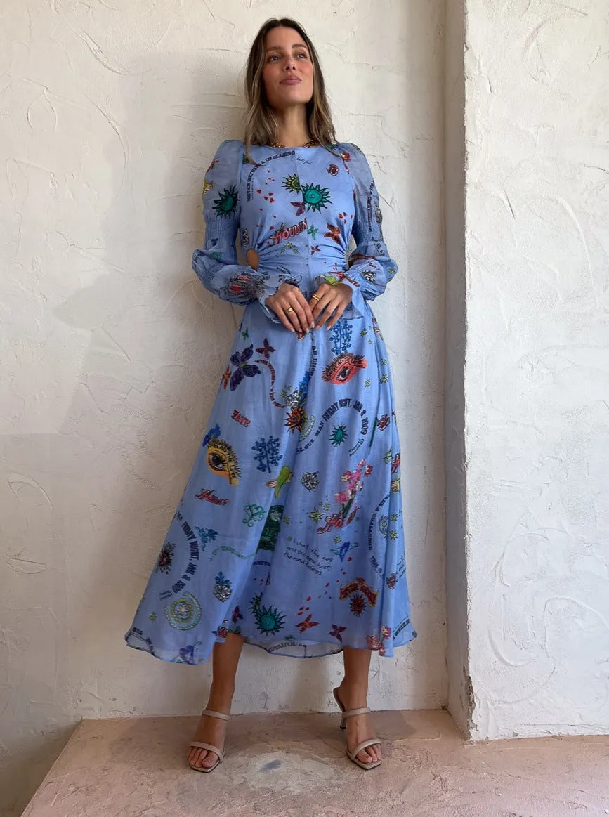 Kate Ford Caracus Cut Out Gown in Multi