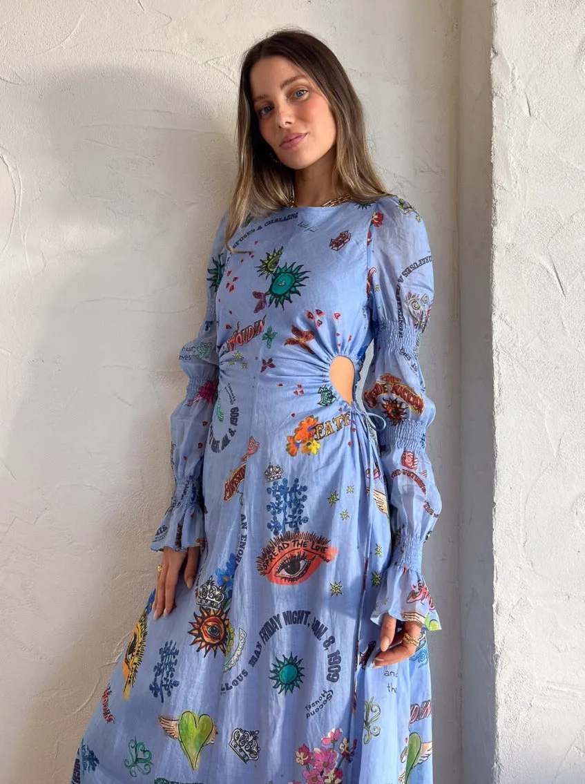 Kate Ford Caracus Cut Out Gown in Multi