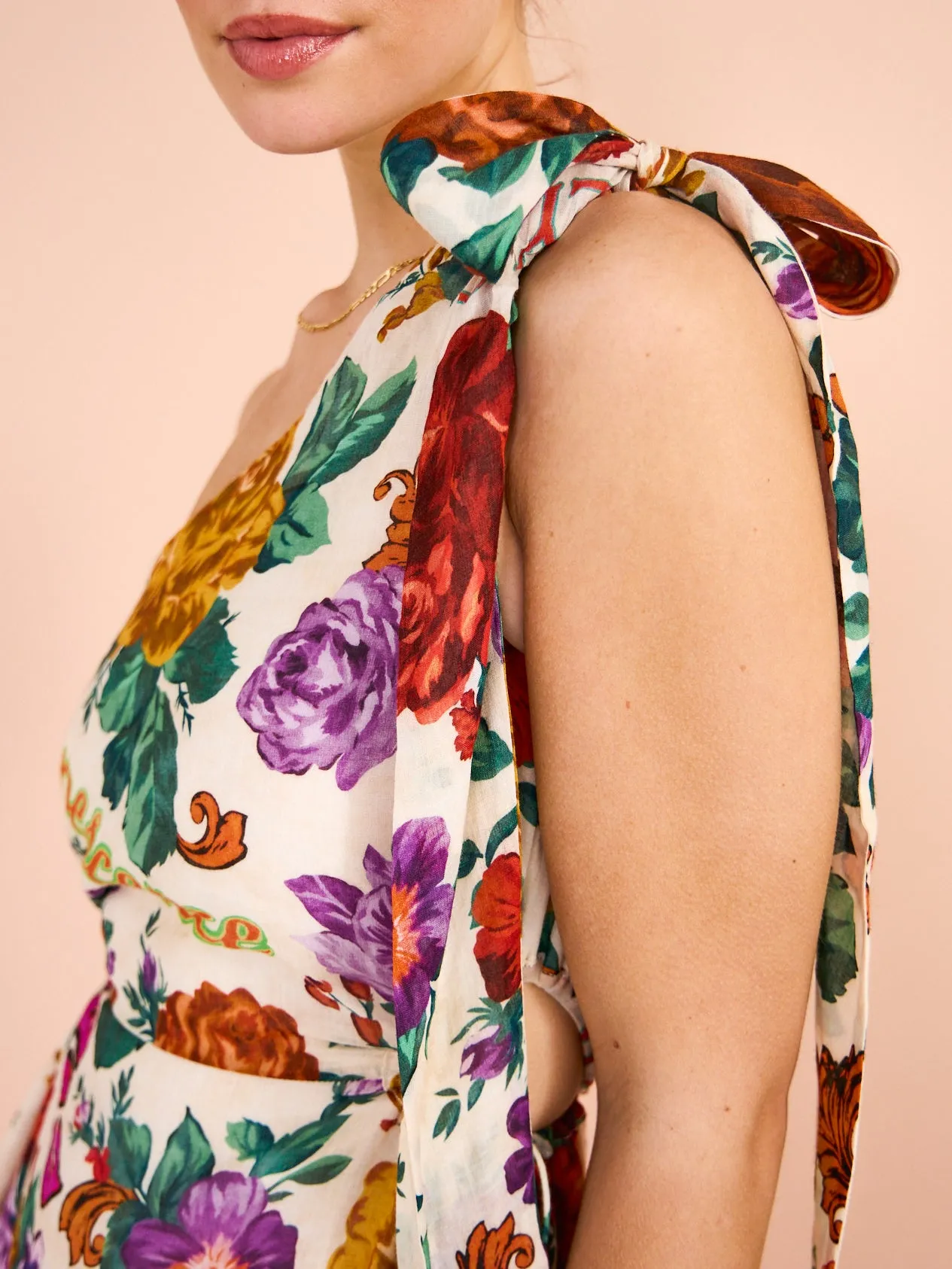 Kate Ford Palermo Tie Cut Dress in Multi
