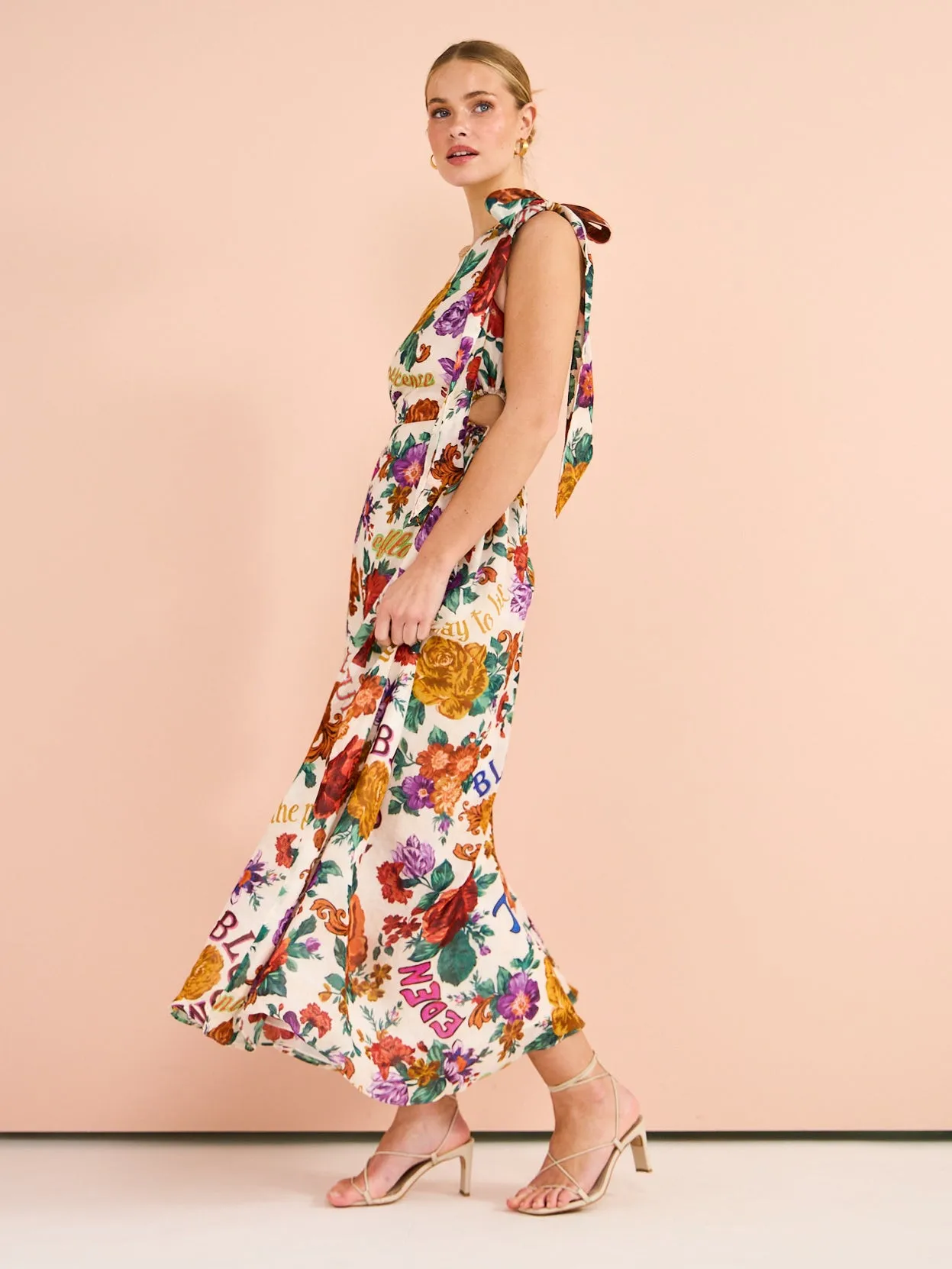 Kate Ford Palermo Tie Cut Dress in Multi