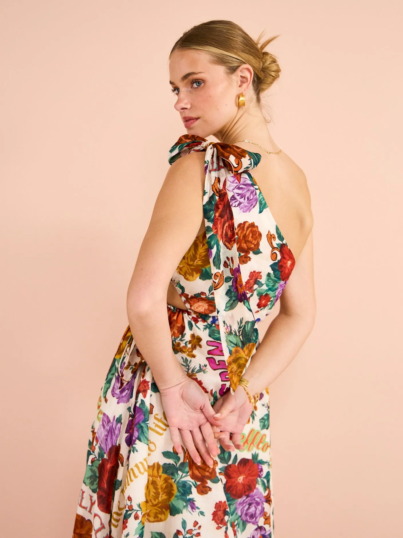 Kate Ford Palermo Tie Cut Dress in Multi