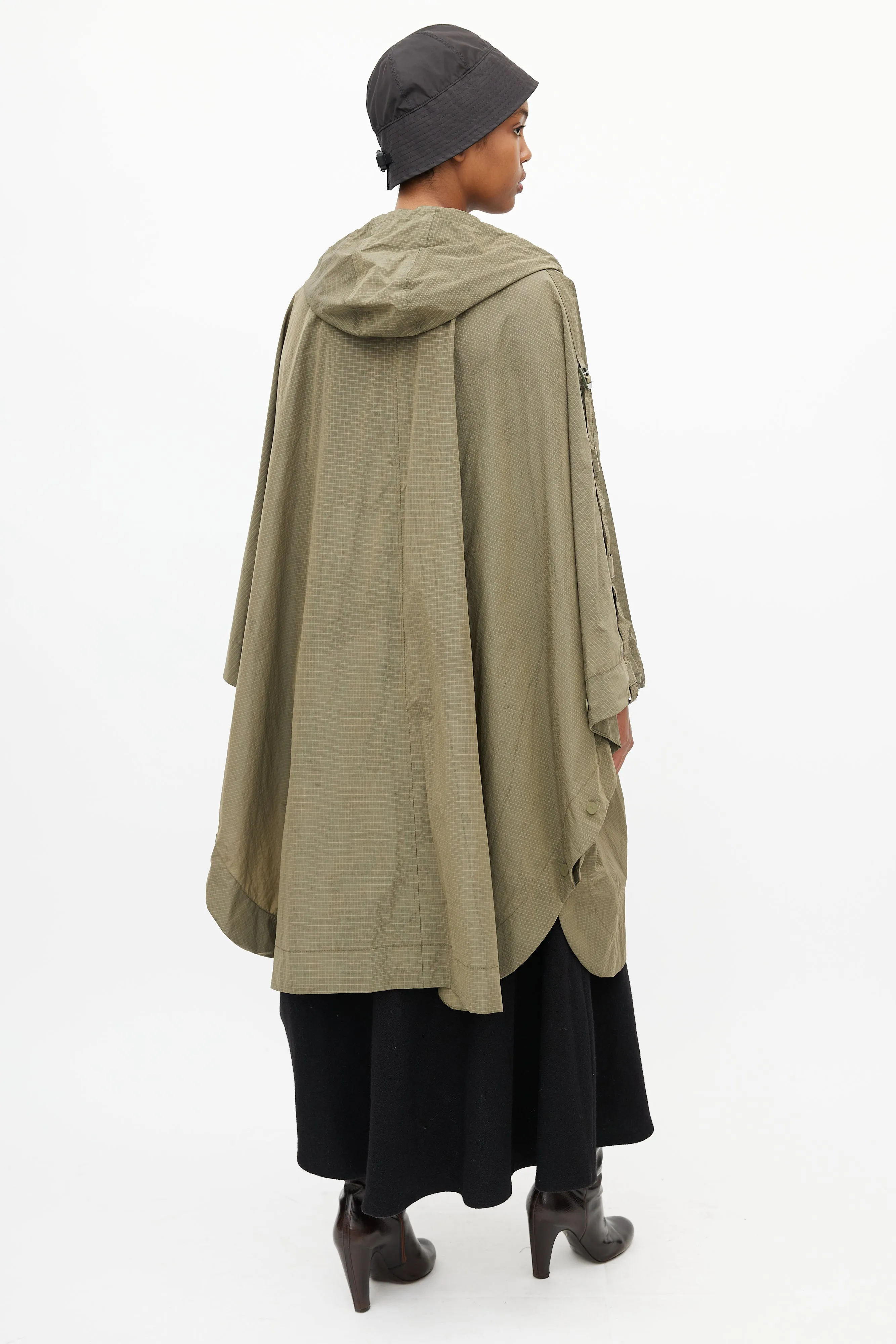 Khaki Green Ripstop Rain Cape
