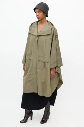 Khaki Green Ripstop Rain Cape