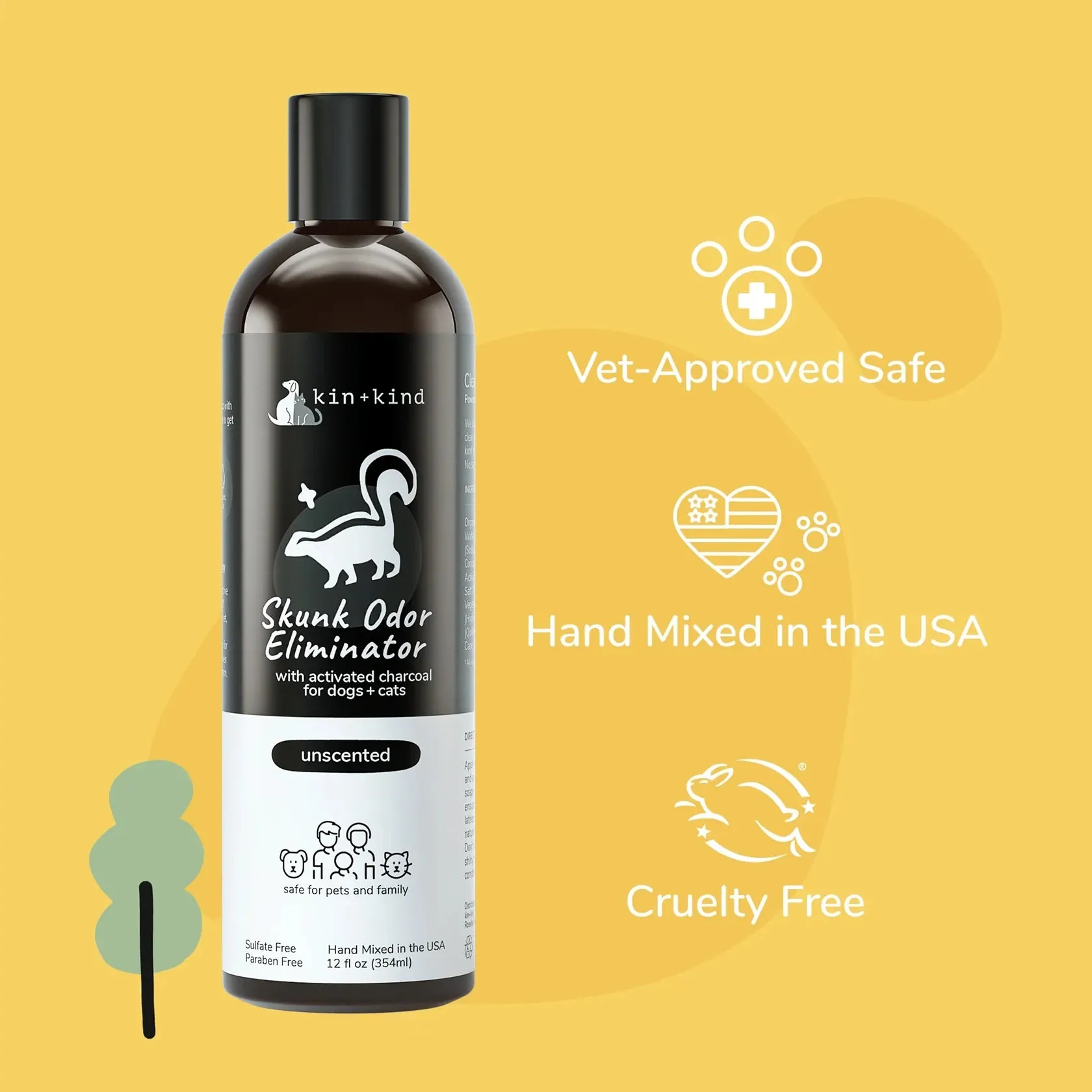 Kin   Kind - Skunk Odor Eliminator Pet Shampoo 12 oz