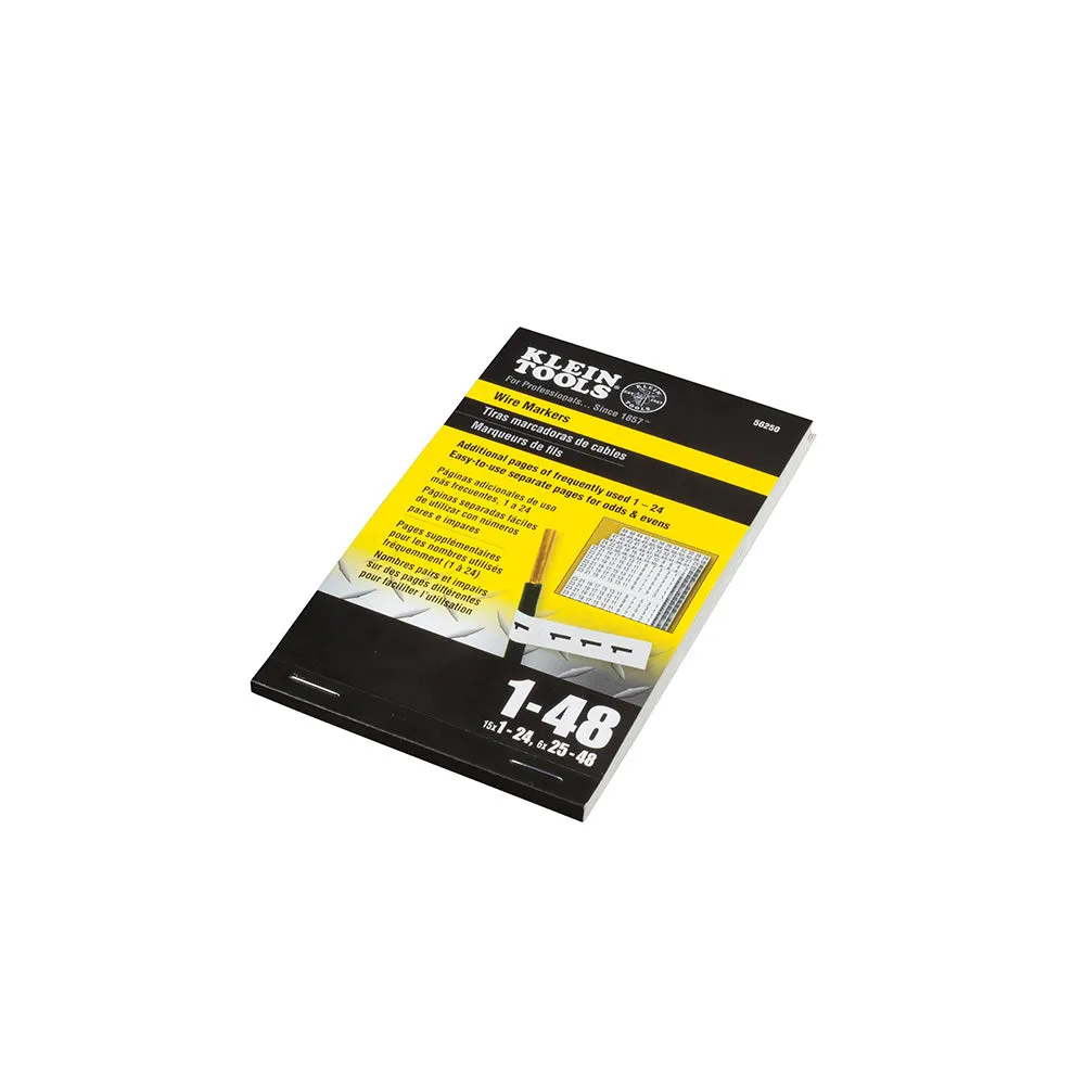 Klein 56250 Wire Markers-Numbers 1-48