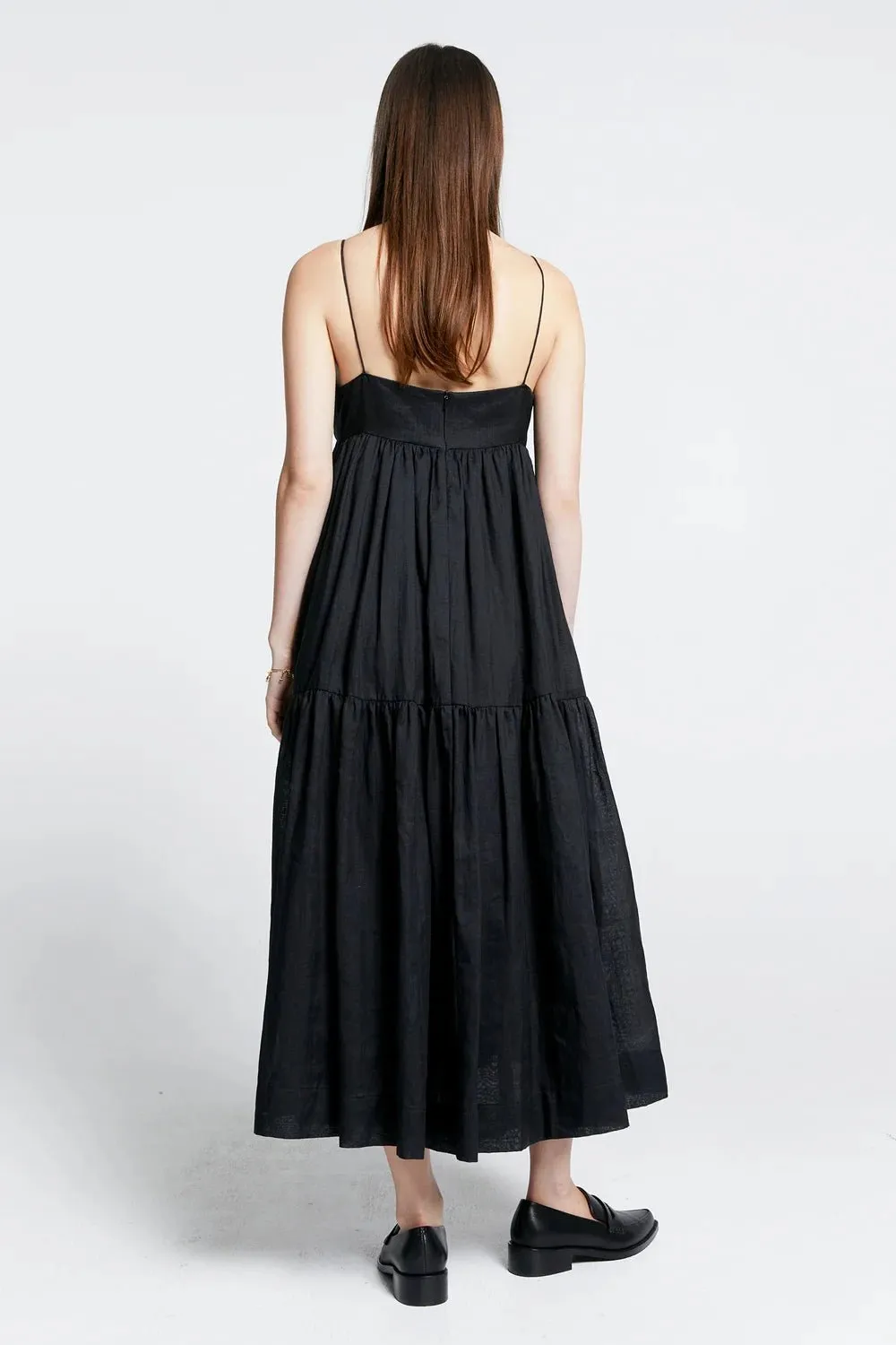 KW Zestful Dress | Washed Ramie Black
