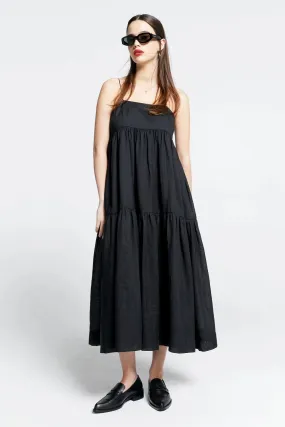 KW Zestful Dress | Washed Ramie Black