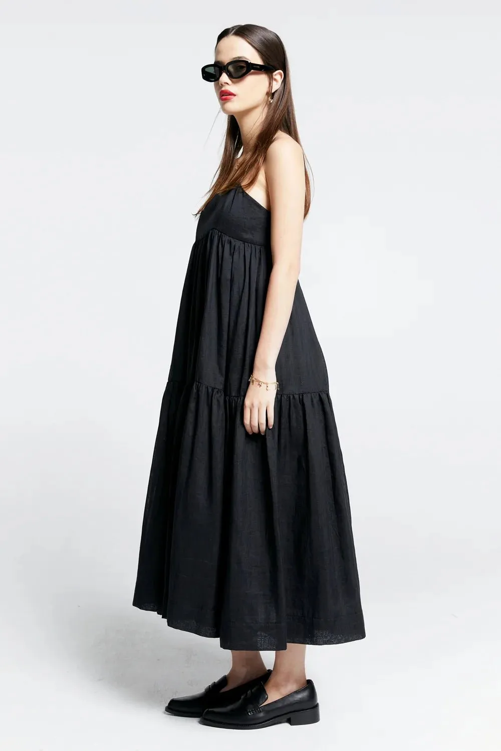 KW Zestful Dress | Washed Ramie Black