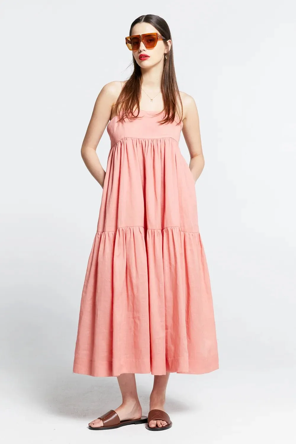 KW Zestful Dress | Washed Ramie Watermelon