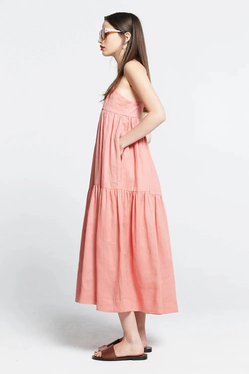 KW Zestful Dress | Washed Ramie Watermelon