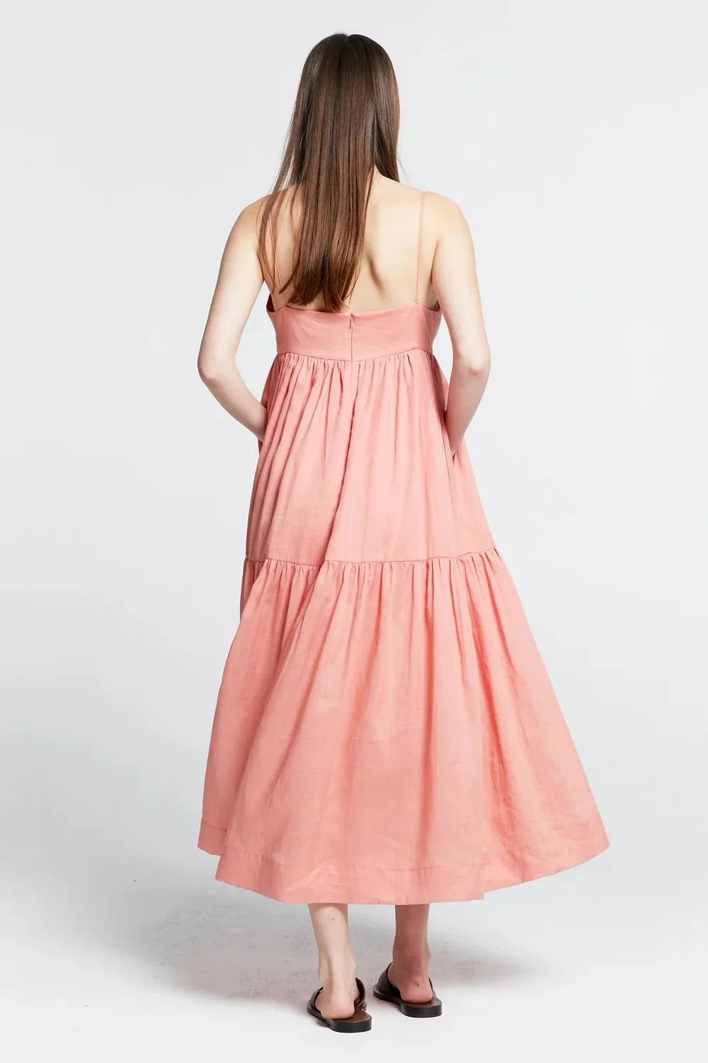 KW Zestful Dress | Washed Ramie Watermelon