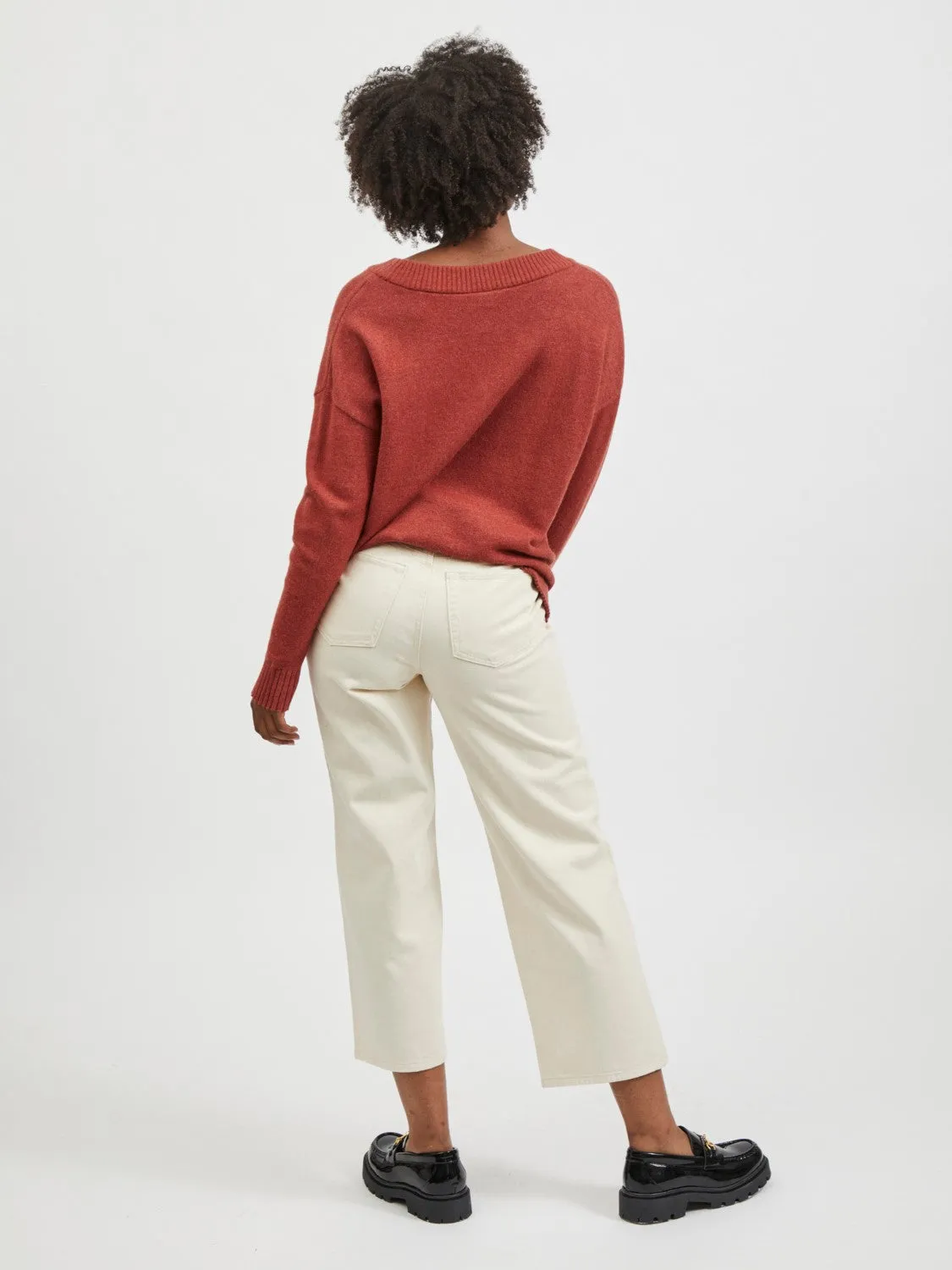 Larissa V-Neck Jumper (Rust)