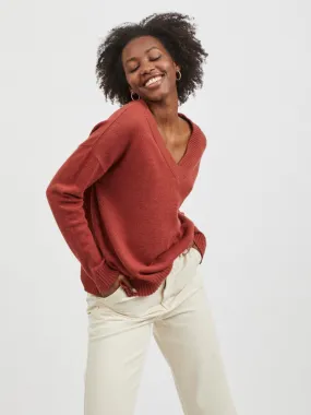 Larissa V-Neck Jumper (Rust)
