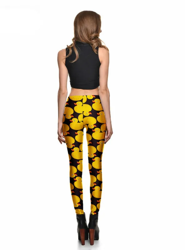 Leggings Yellow Ducks Funny Women Leggings Pants