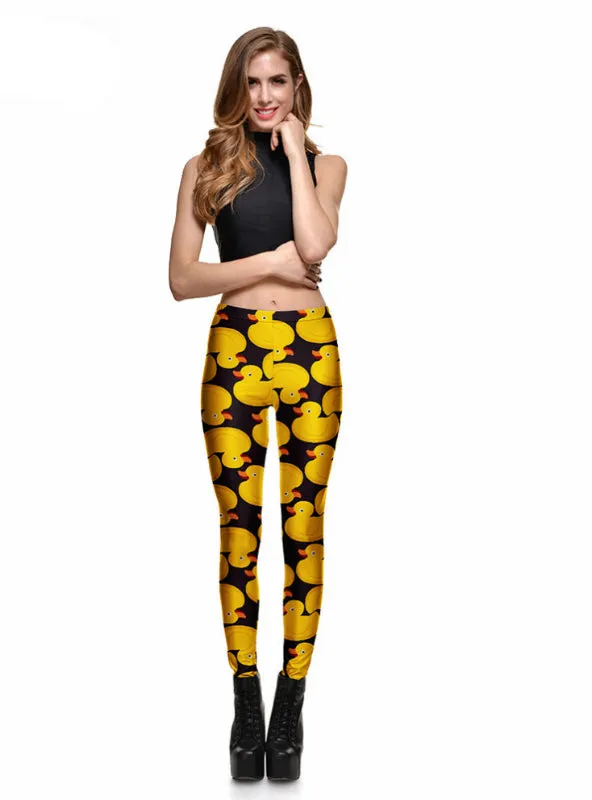 Leggings Yellow Ducks Funny Women Leggings Pants