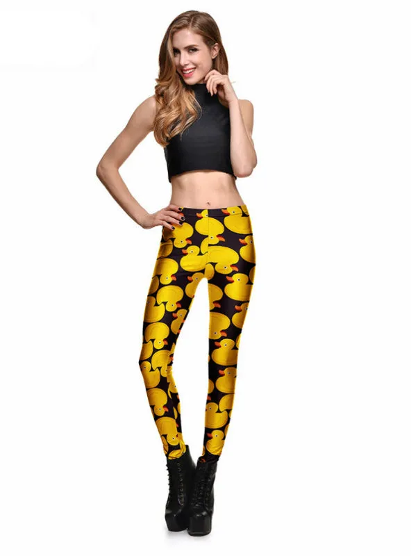 Leggings Yellow Ducks Funny Women Leggings Pants