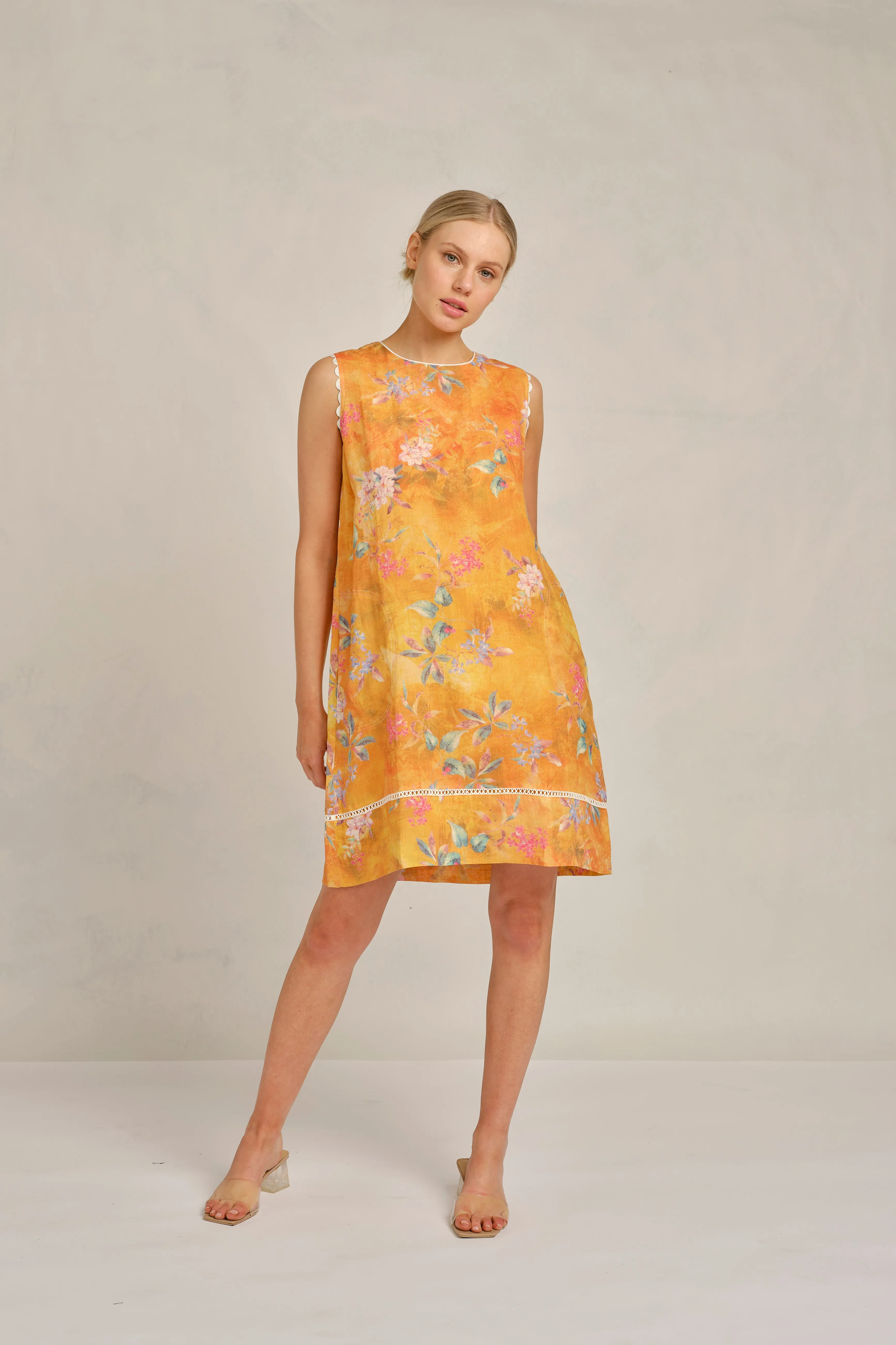 Lenna Ramie Dress in Sunset Delilah Print