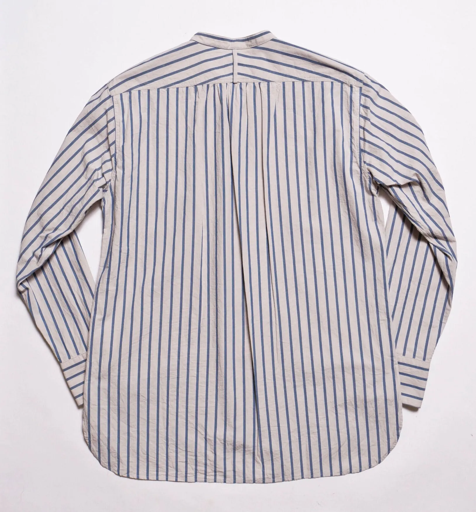 Livingstone Cotton Linen Ramie Shirt in Light Grey x Blue