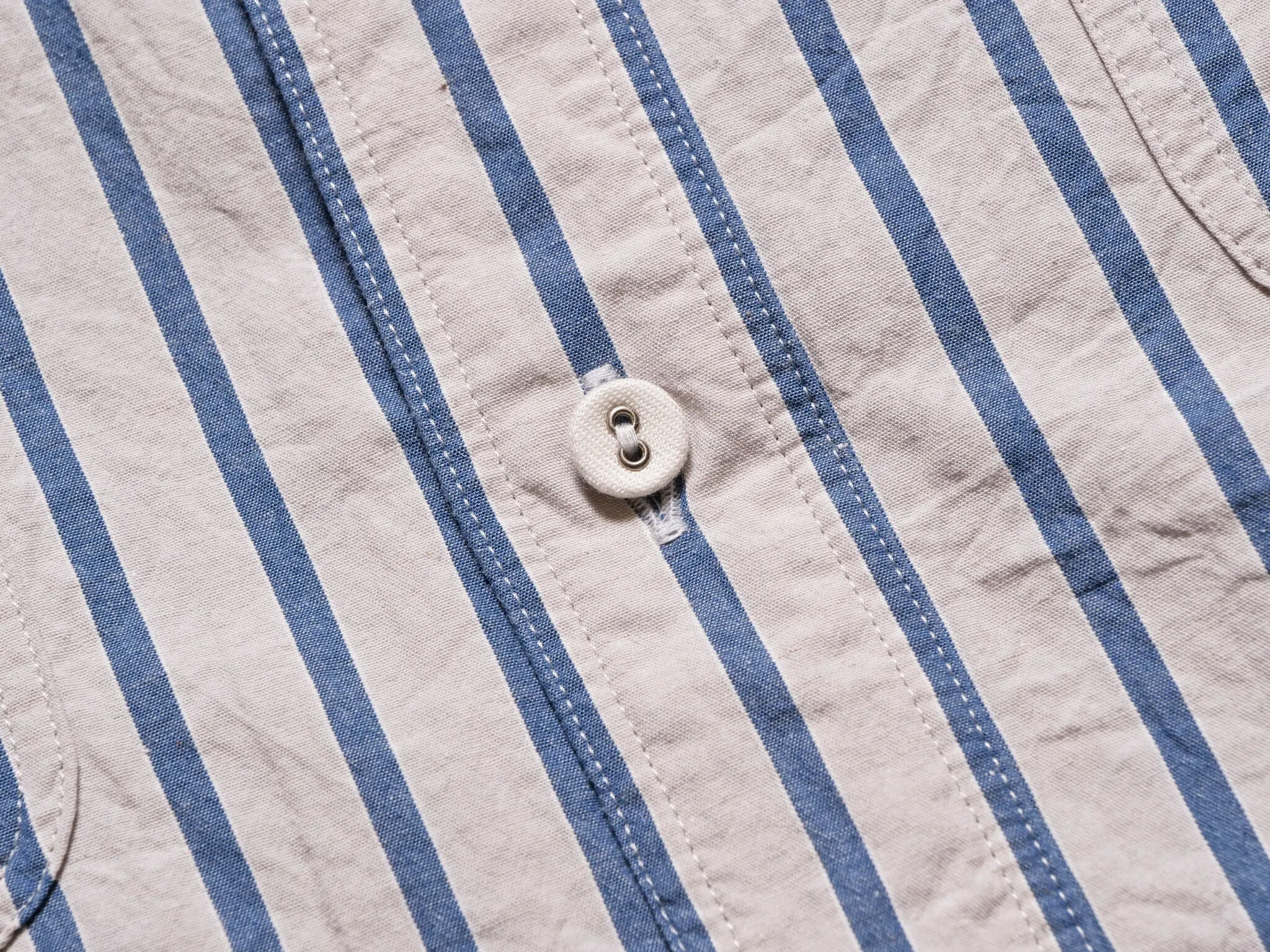 Livingstone Cotton Linen Ramie Shirt in Light Grey x Blue