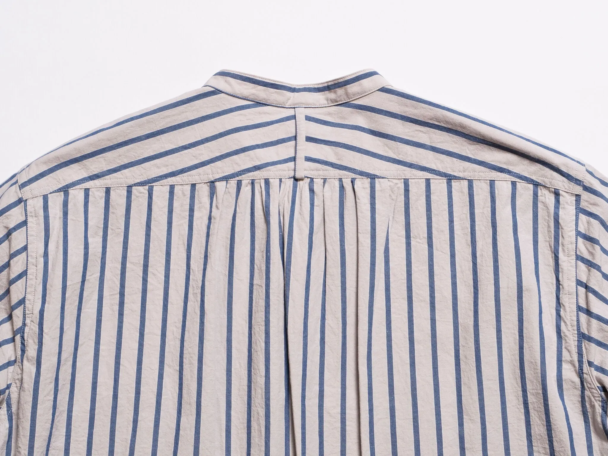 Livingstone Cotton Linen Ramie Shirt in Light Grey x Blue