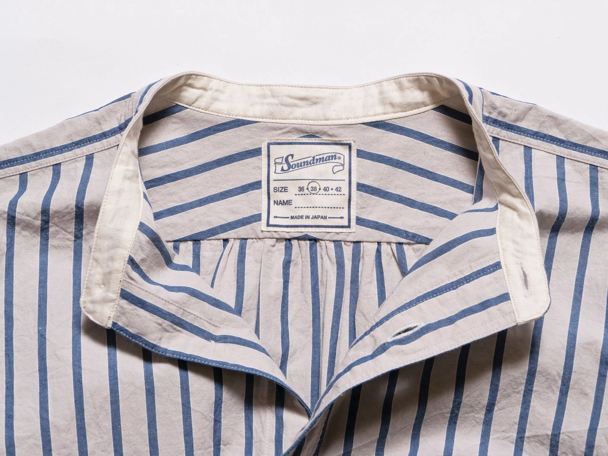 Livingstone Cotton Linen Ramie Shirt in Light Grey x Blue