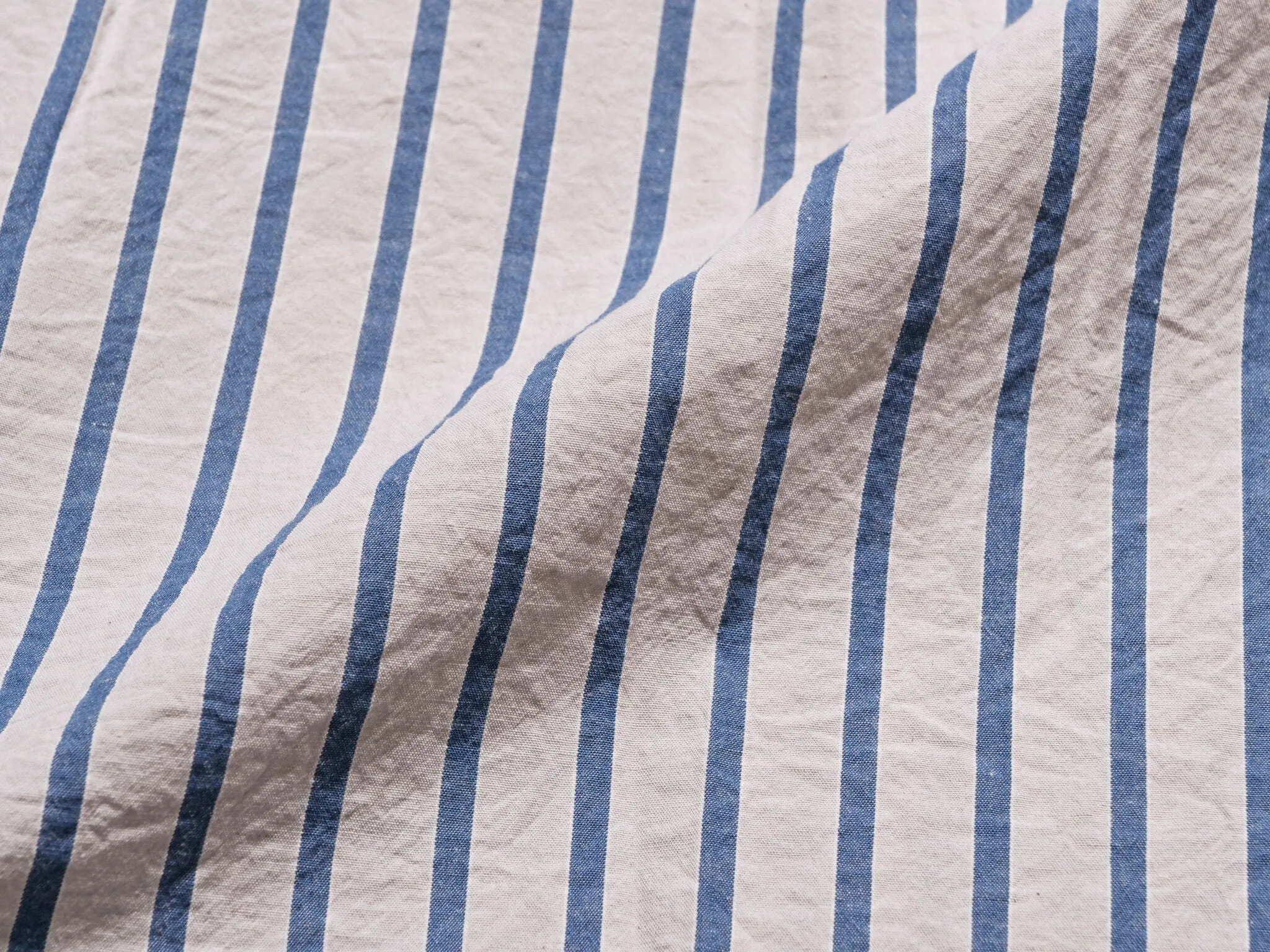 Livingstone Cotton Linen Ramie Shirt in Light Grey x Blue