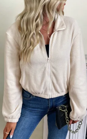 Loose Polar Fleece Zipper Jacket With Pocket